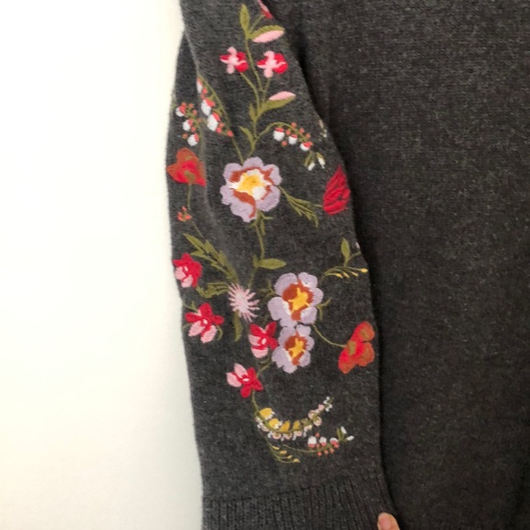 Loft Boatneck Floral Sweater - Picture 2 of 6